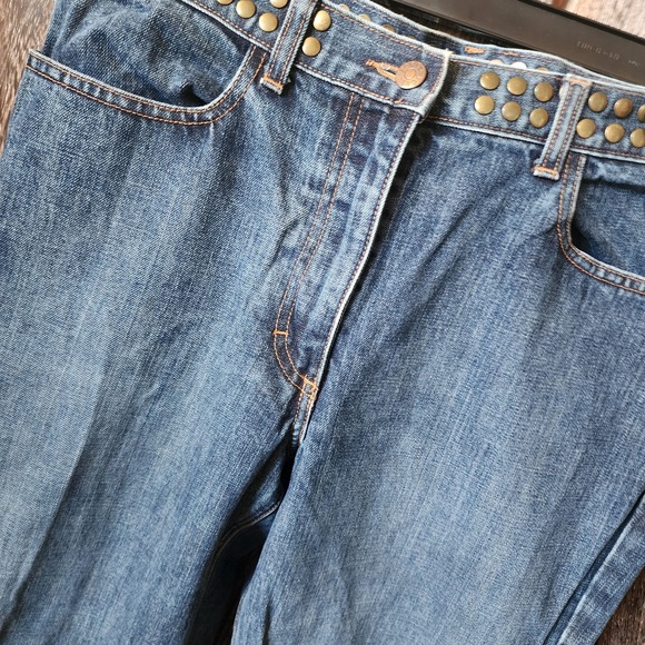 J.Crew Jeans Women's Size T12 31" Inseam 77388 Straight Leg Stud Accents Waist‎ - Picture 3 of 10